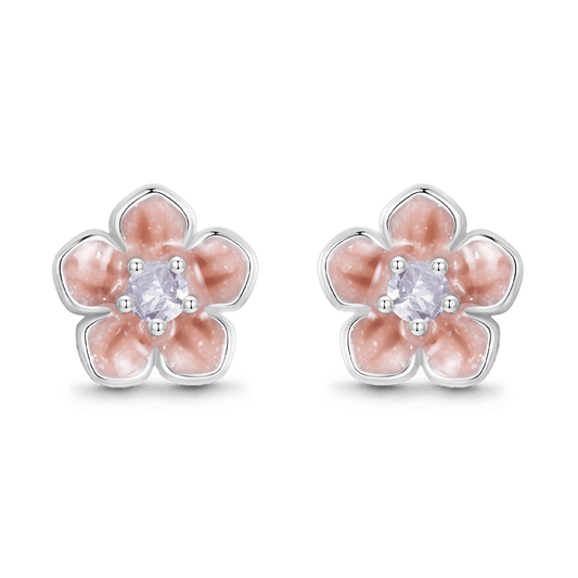 Gnoce Japanese-style Romantic Cherry Blossom Earrings 925 Sterling Silver_1