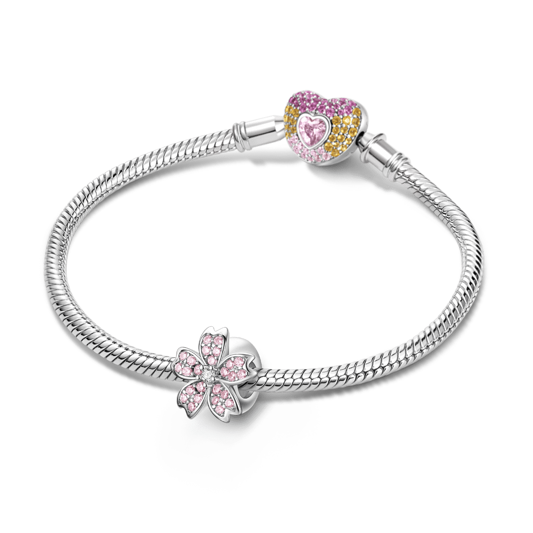 Gnoce Japanese-style Cherry Blossom Stopper Charm 925 Sterling Silver_3