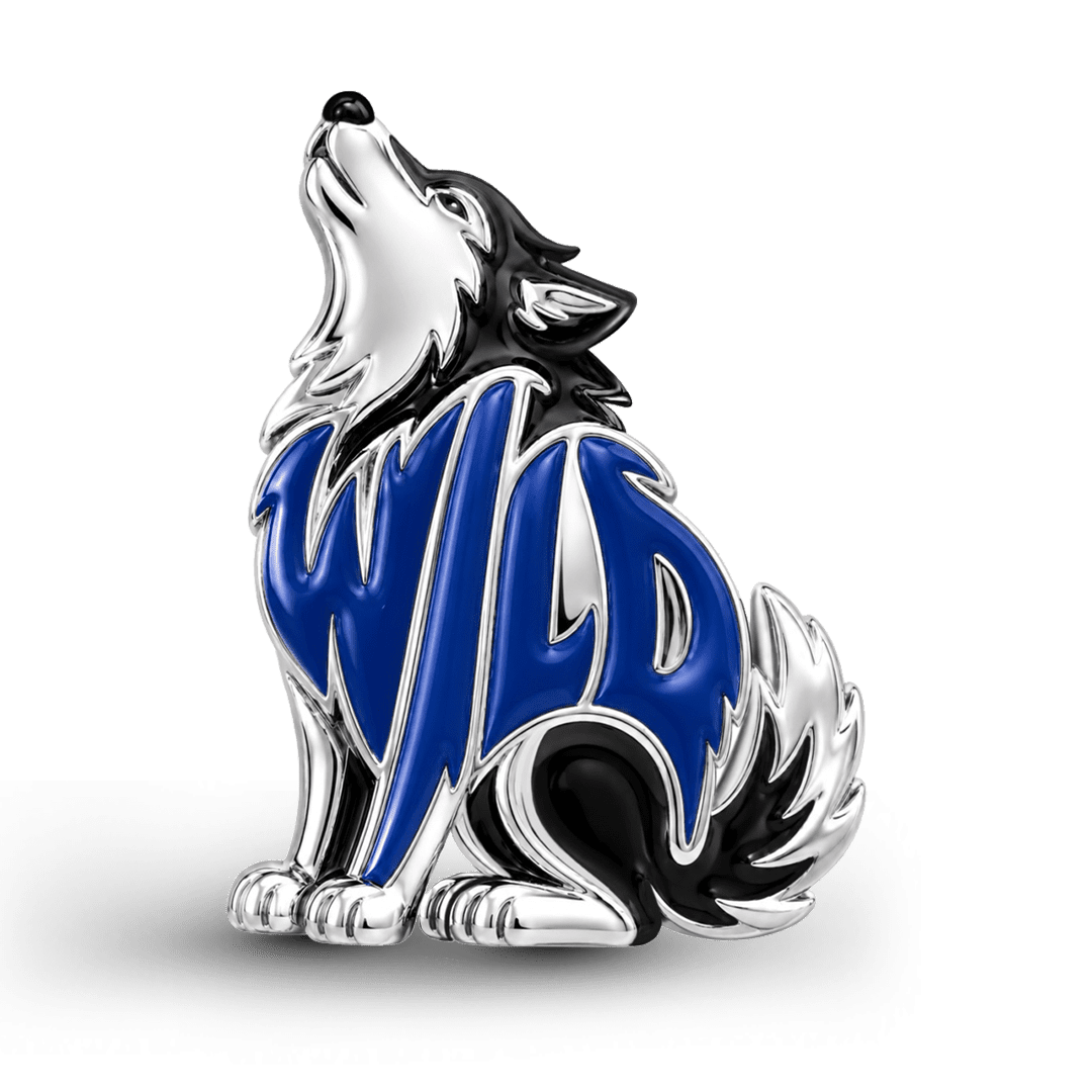 Gnoce Stay Wild Wolf Charm Bead Platinum-plated Silver Blend_1