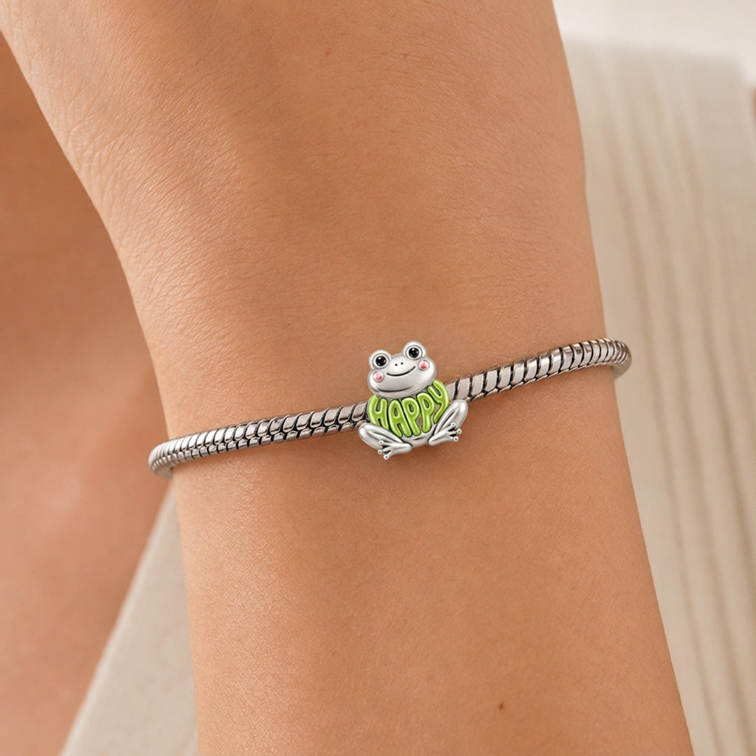 Gnoce Choose Joy Frog Charm Bead Platinum-plated Silver Blend_2