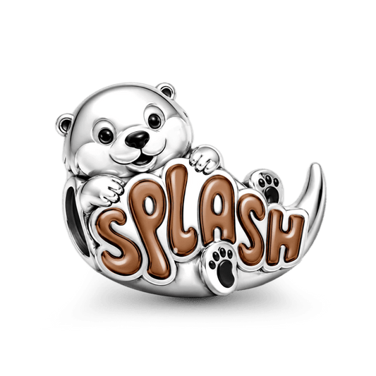 Gnoce Make a Splash Otter Charm Bead Platinum-plated Silver Blend_1
