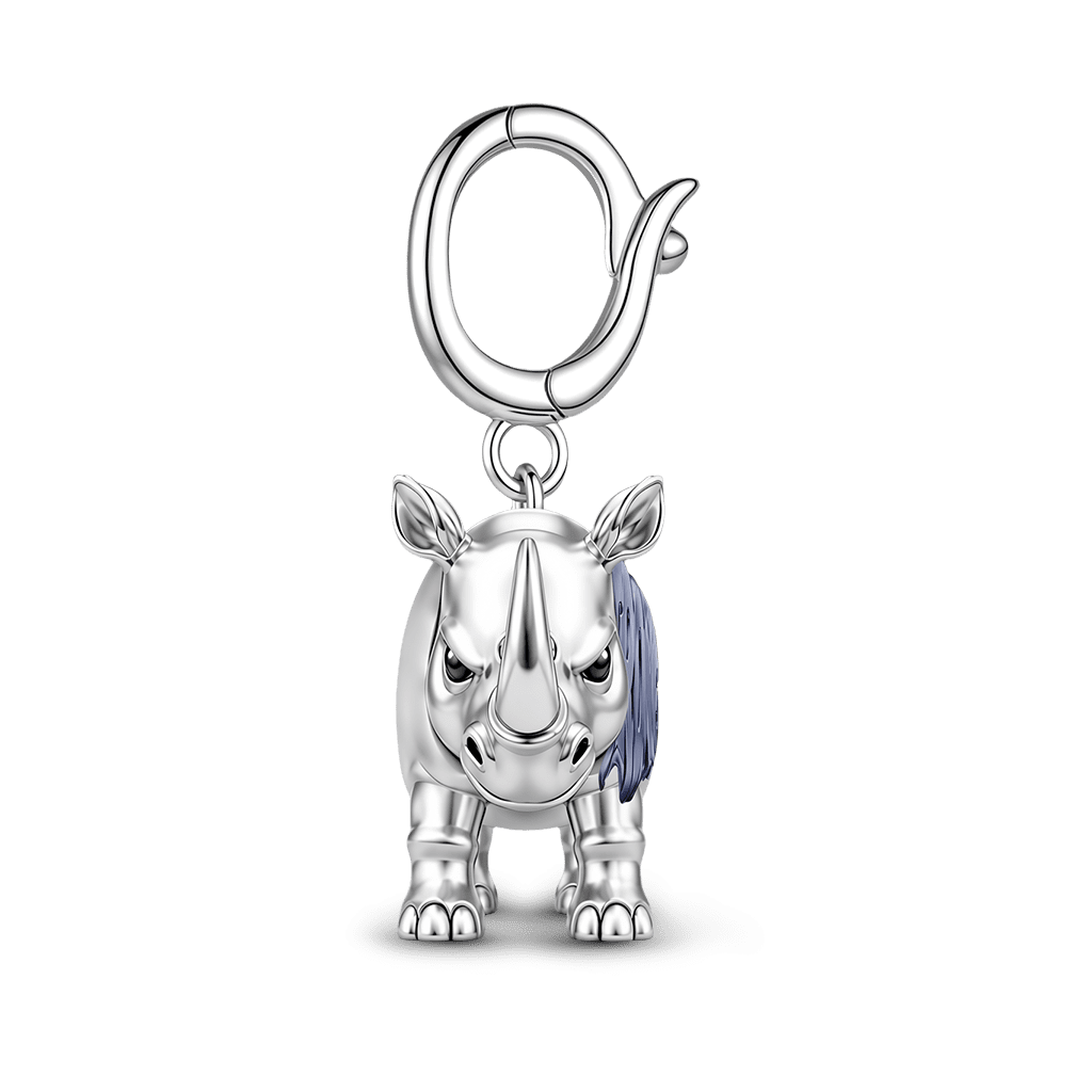 Gnoce Stand Strong Rhino Clasp Dangle Charm Platinum-plated Silver Blend_5