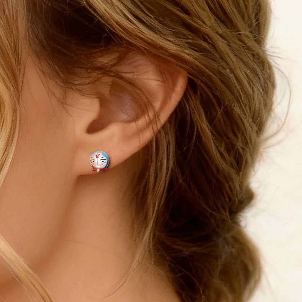 Gnoce Doraemon Head Stud Earrings_2