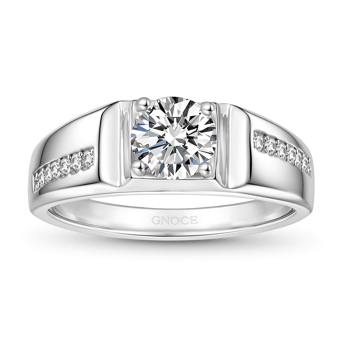 Gnoce Luxury 1Ct D Color VVS Moissanite Men Wedding Ring_1