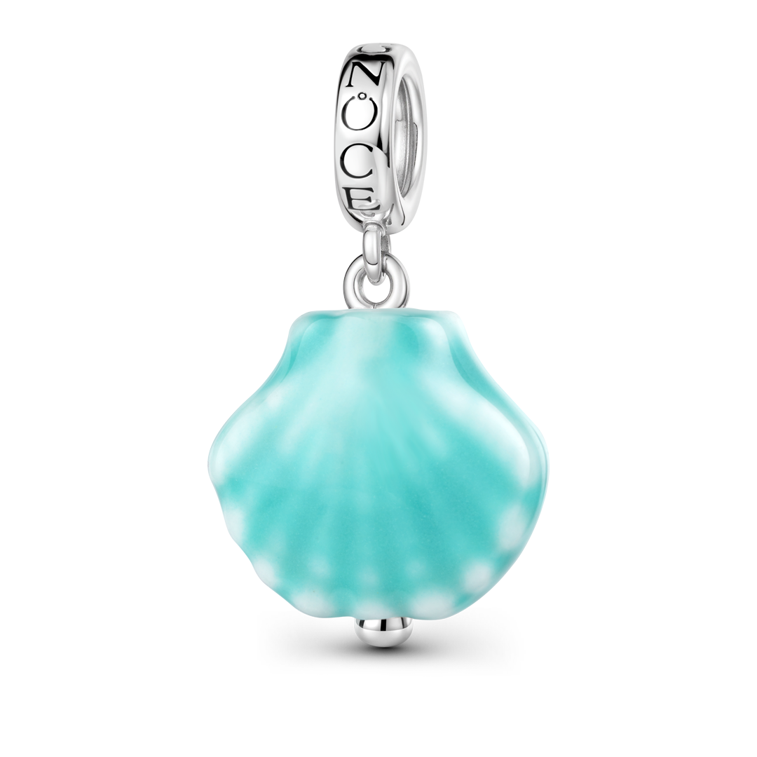 Gnoce Ceramic Shell Dangle Charm Platinum-plated Silver Blend_1