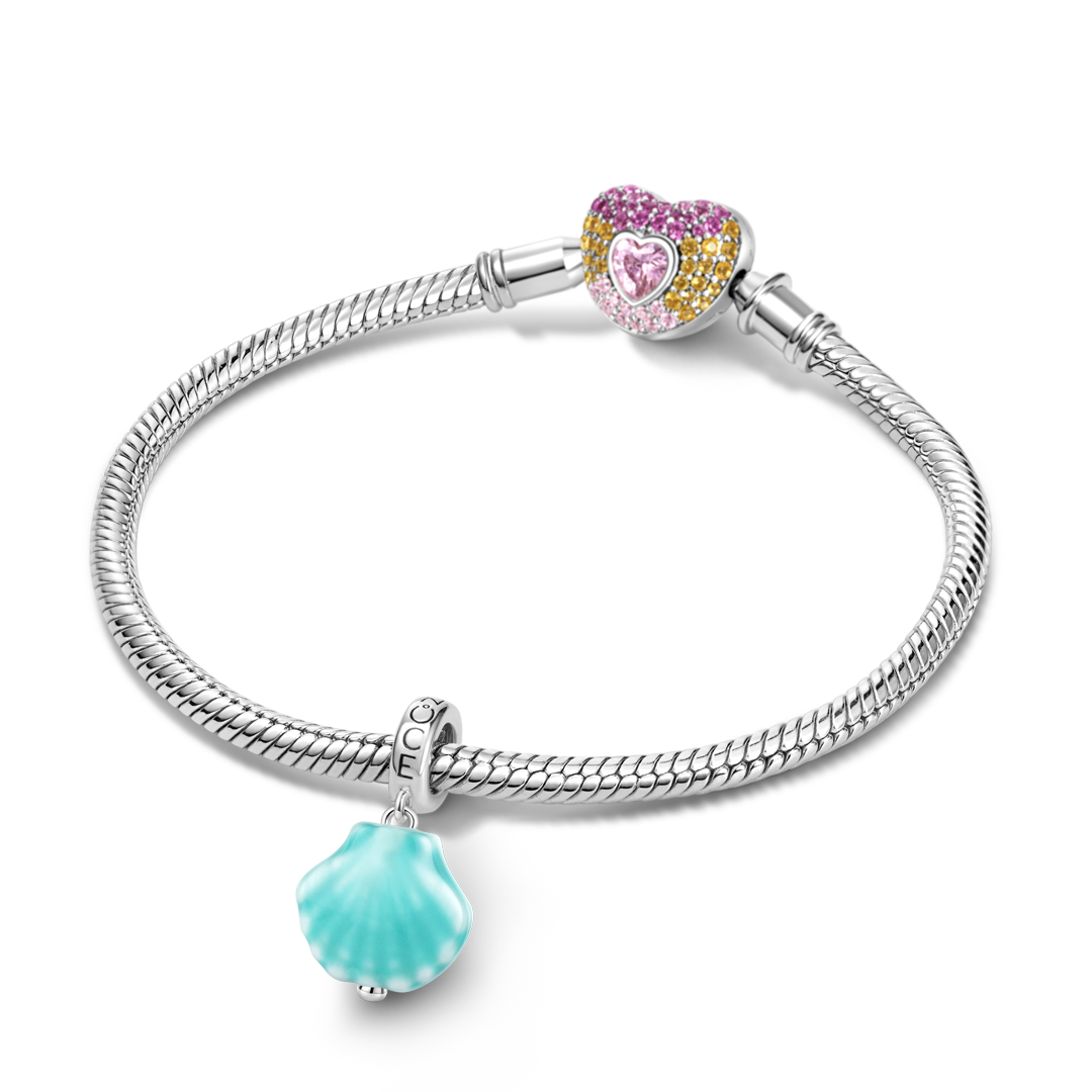 Gnoce Ceramic Shell Dangle Charm Platinum-plated Silver Blend_3