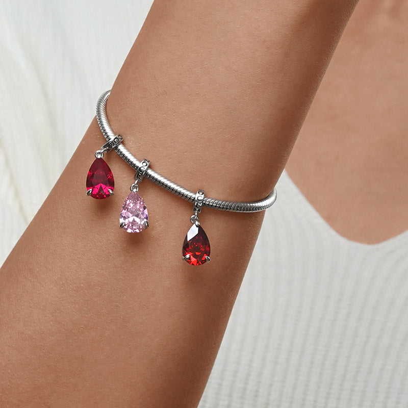 Gnoce Pear-cut Birthstone Personalized Pendant Dangle Charm_4