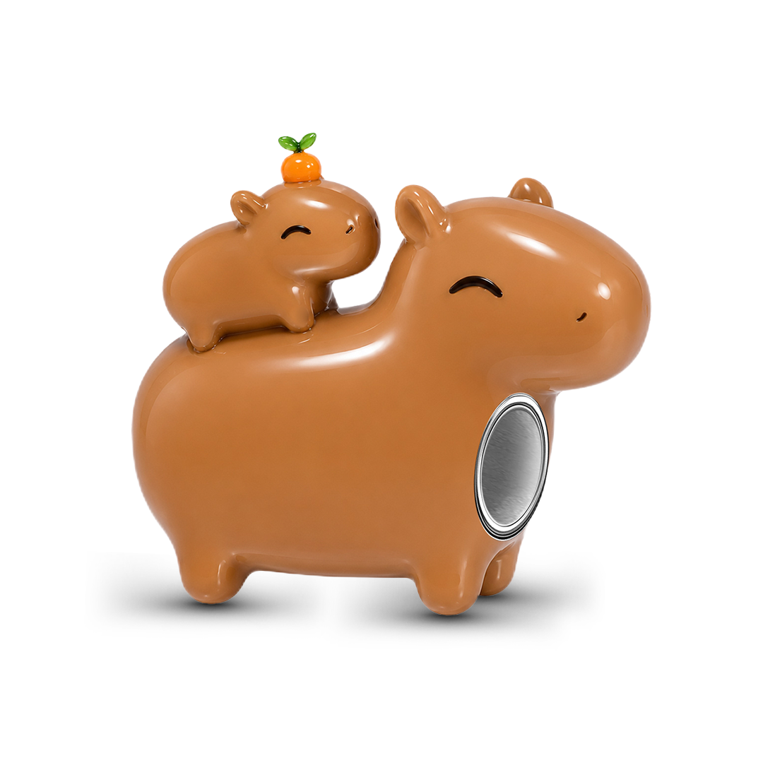 Gnoce Capybara Family Charm Bead Platinum‑plated Silver Blend_1