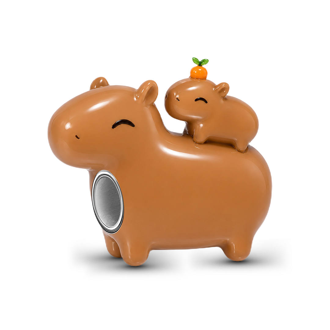 Gnoce Capybara Family Charm Bead Platinum‑plated Silver Blend_6