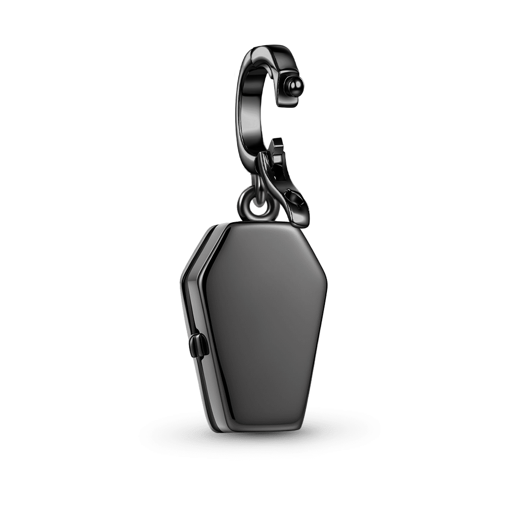 Gnoce Halloween Glow-in-the-Dark Coffin Skeleton Dangle Charm Platinum-plated Silver Blend_6