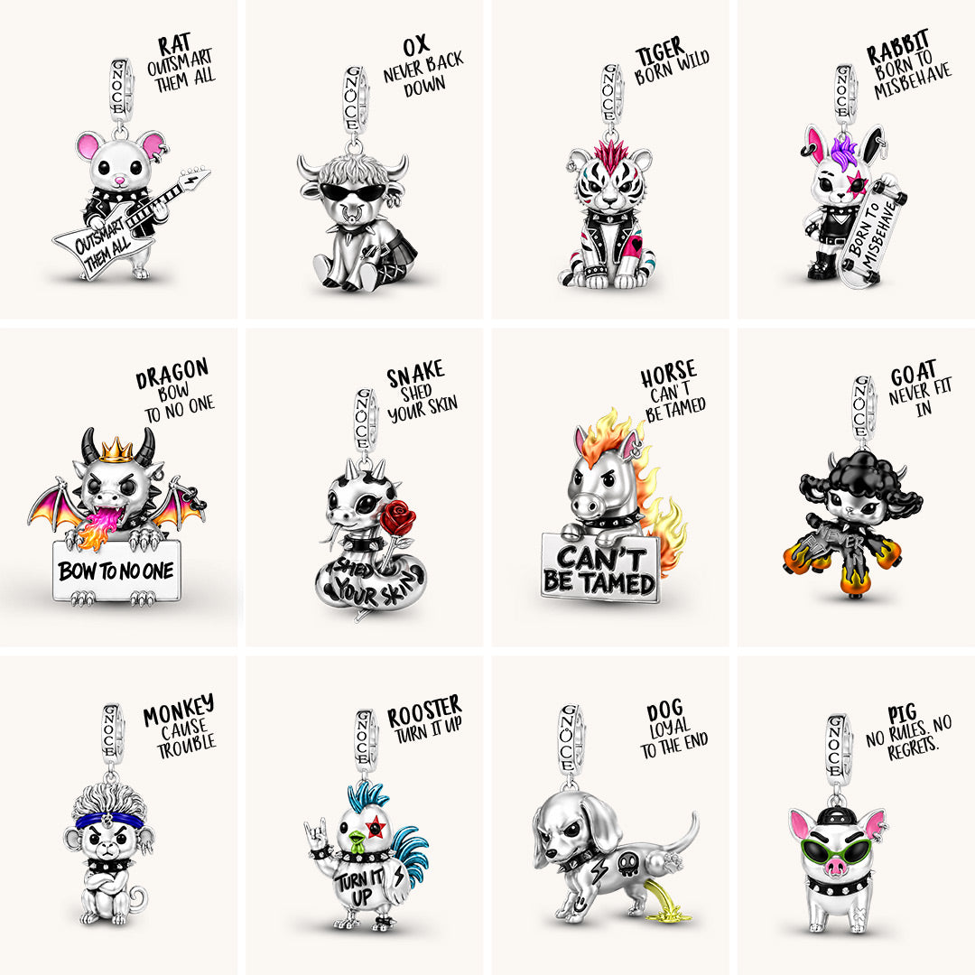 Gnoce Punk Glow‑in‑the‑dark Fearless Dragon Rebel Bead Platinum‑plated Silver Blend_3