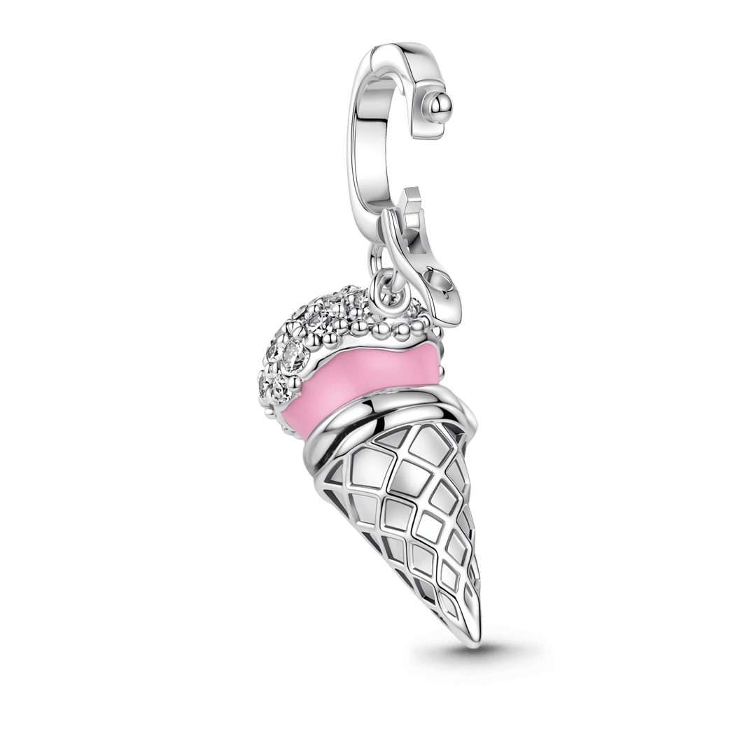 Gnoce Ice Cream Can Open Dangle Charm Platinum-plated Silver Blend_6