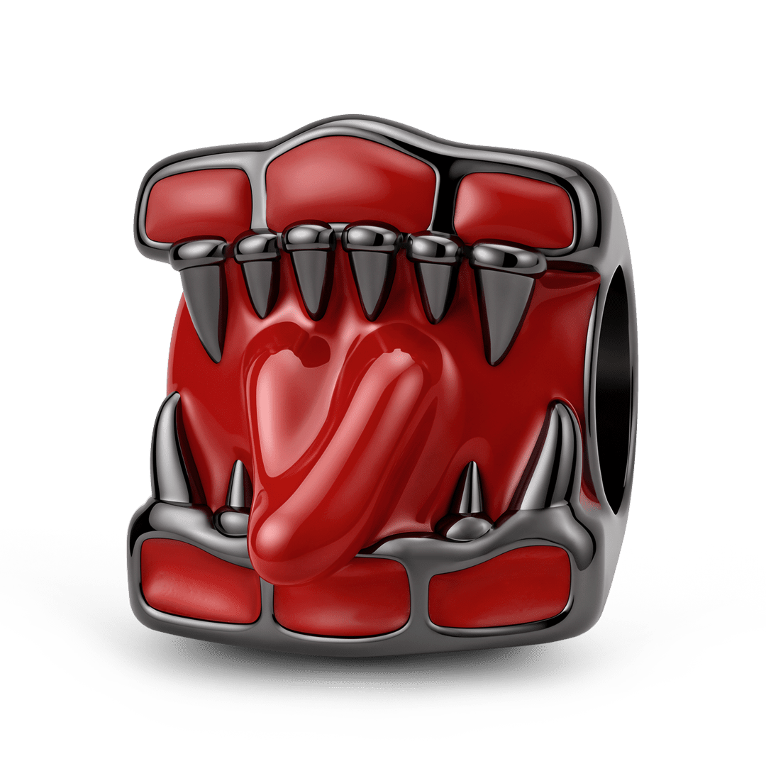 Gnoce Glow-in-the-dark Halloween Detachable Demon Mouth Bead Charm Platinum-plated Silver Blend_2