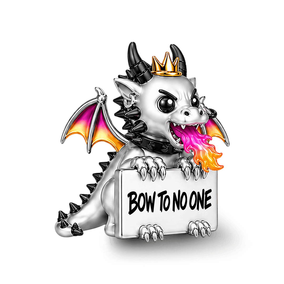 Gnoce Punk Glow‑in‑the‑dark Fearless Dragon Rebel Bead Platinum‑plated Silver Blend_7