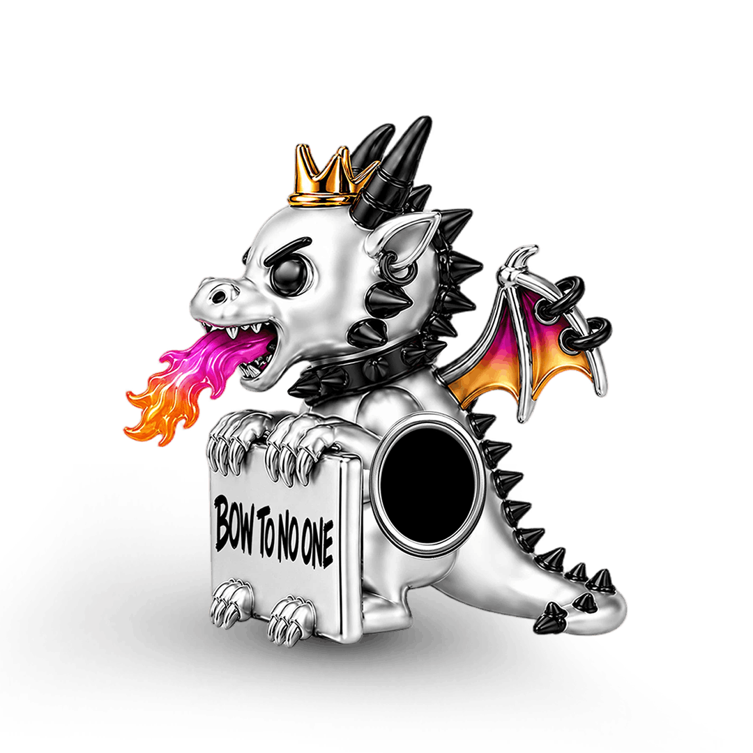 Gnoce Punk Glow‑in‑the‑dark Fearless Dragon Rebel Bead Platinum‑plated Silver Blend_8