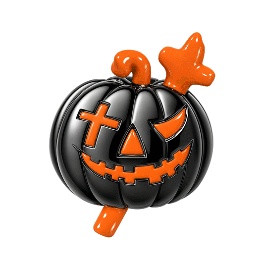 Gnoce Glow‑in‑the‑dark Halloween Cross Pumpkin Through‑hole Base Bead Charm Platinum‑plated Silver Blend_1