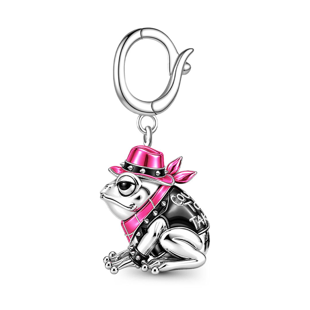 Gnoce Glow-in-the-dark Punk Toad Clasp Dangle Charm Platinum-plated Silver Blend_7