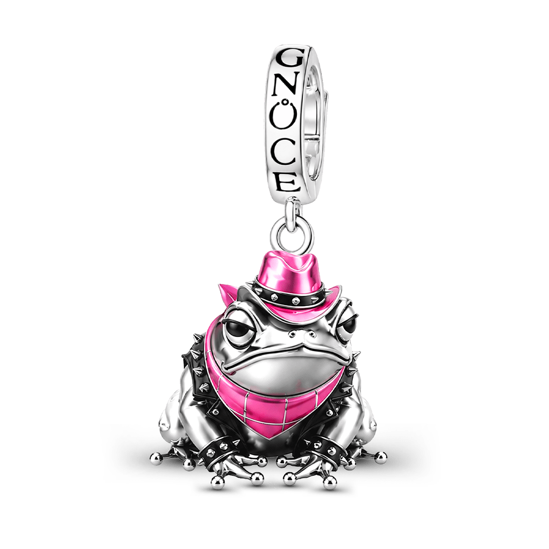 Gnoce Glow-in-the-dark Punk Toad Clasp Dangle Charm Platinum-plated Silver Blend_2
