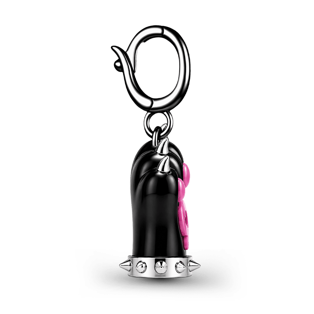 Gnoce Glow-in-the-dark Punk Spiked Cat Paw Clasp Dangle Charm Black Gold-plated Silver Blend_6