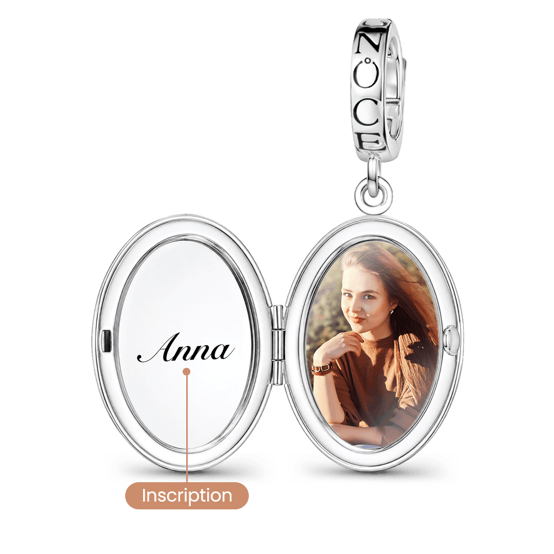 Gnoce Unbroken Bamboo Personalised Clasp Dangle Charm Platinum-plated Silver Blend_2