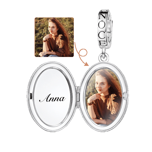 Gnoce Unbroken Bamboo Personalised Clasp Dangle Charm Platinum-plated Silver Blend_1