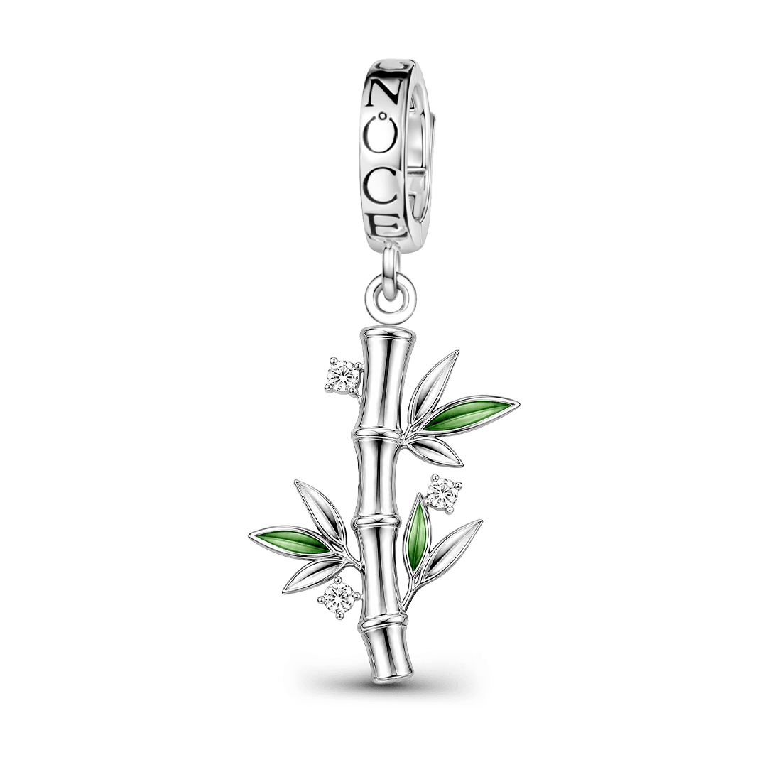 Gnoce Unbroken Bamboo Clasp Dangle Charm Platinum-plated Silver Blend_1