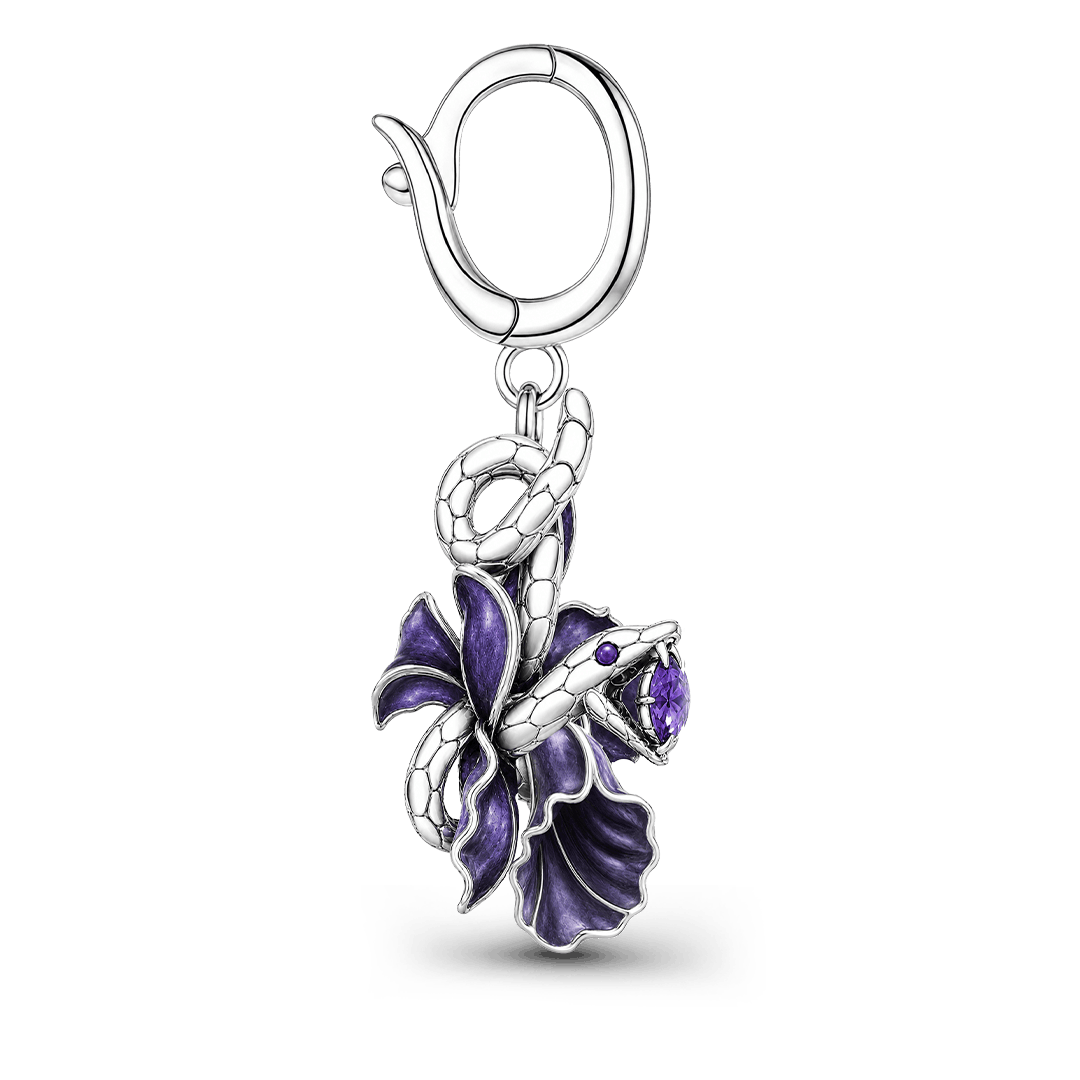 Gnoce Glow-in-the-dark Temptress Datura Clasp Dangle Charm Platinum-plated Silver Blend_6