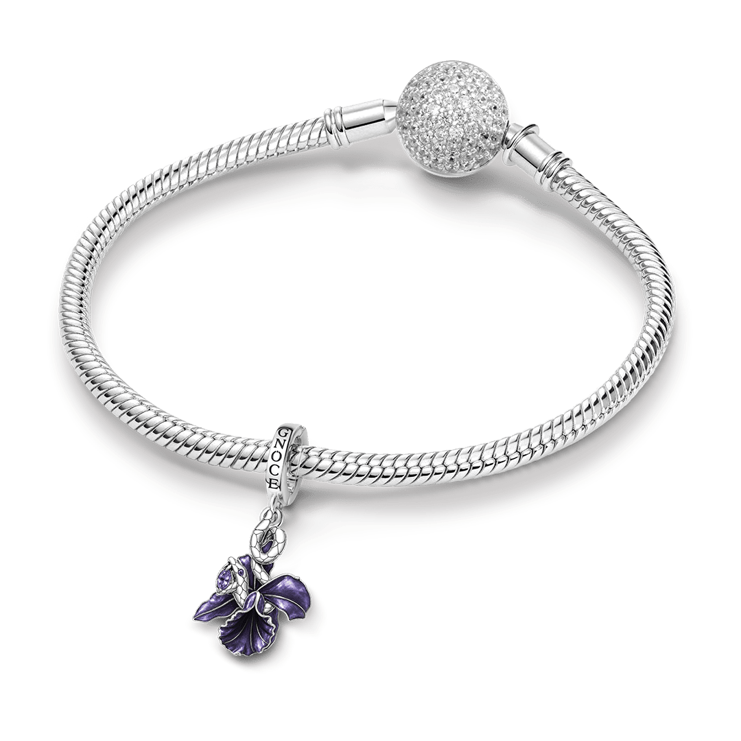 Gnoce Glow-in-the-dark Temptress Datura Clasp Dangle Charm Platinum-plated Silver Blend_4
