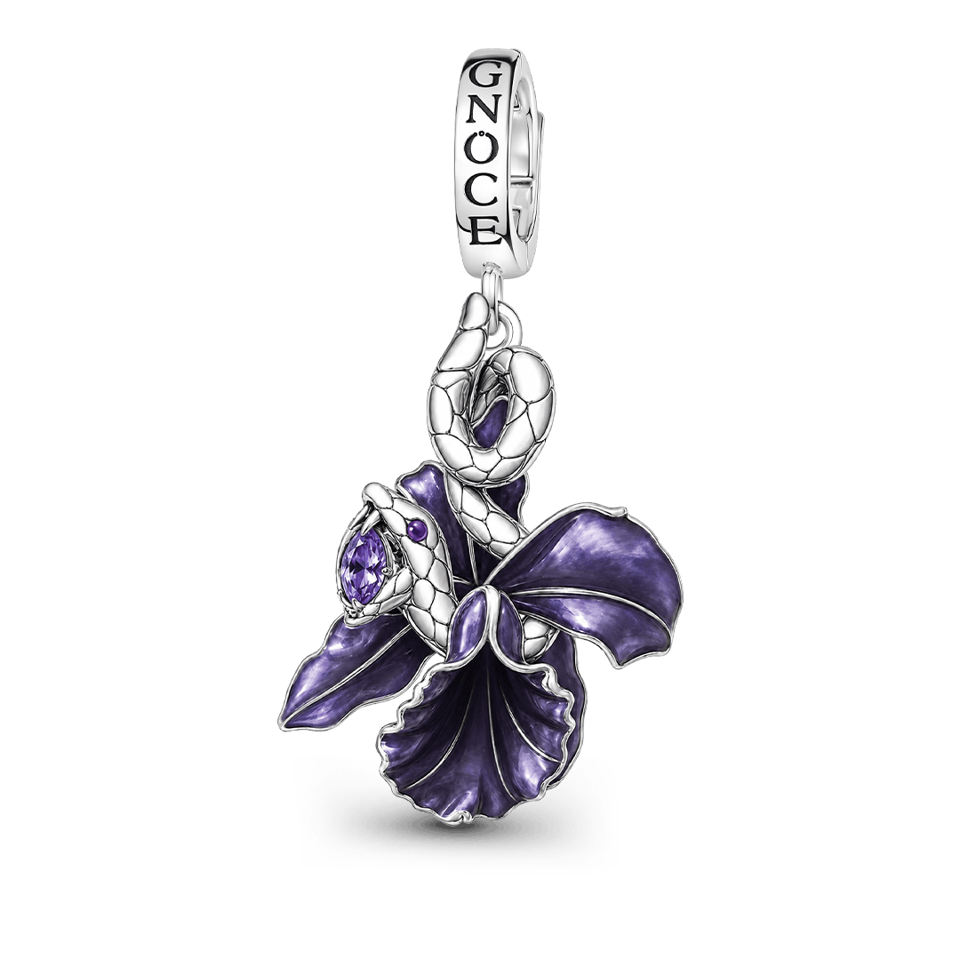 Gnoce Glow-in-the-dark Temptress Datura Clasp Dangle Charm Platinum-plated Silver Blend_1