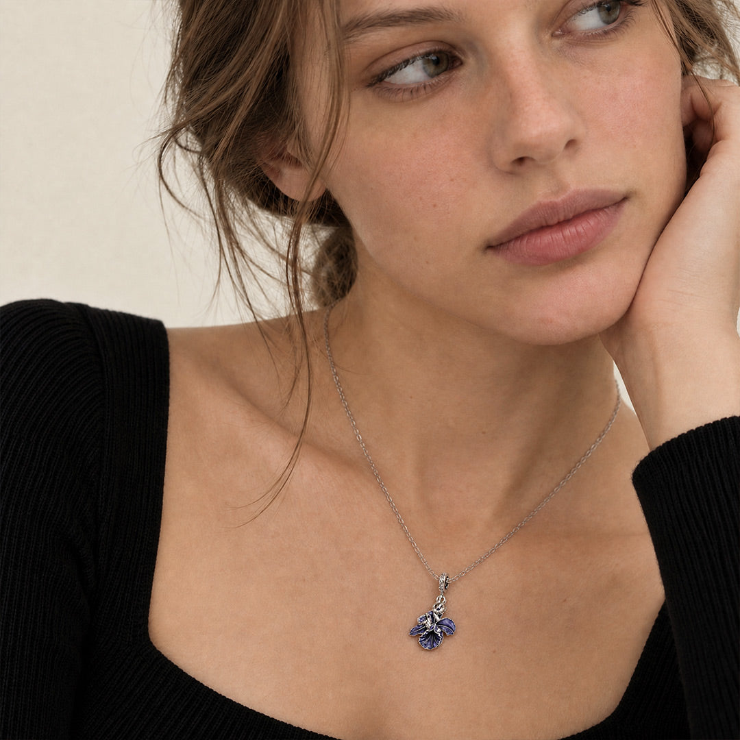 Gnoce Glow-in-the-dark Temptress Datura Clasp Dangle Charm Platinum-plated Silver Blend_5