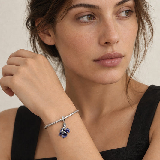 Gnoce Glow-in-the-dark Temptress Datura Clasp Dangle Charm Platinum-plated Silver Blend_3