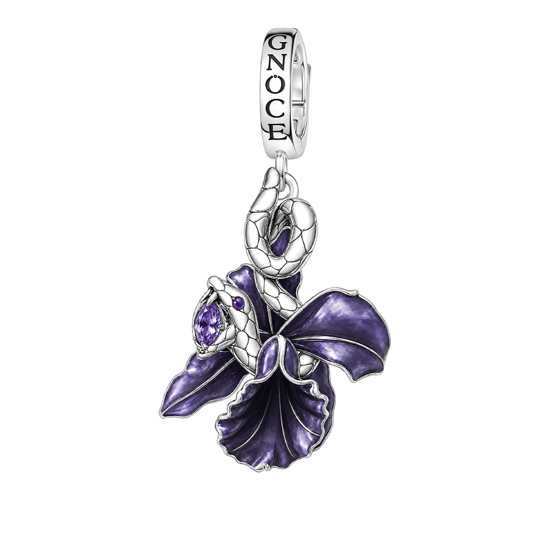 Gnoce Glow-in-the-dark Temptress Datura Clasp Dangle Charm Platinum-plated Silver Blend_2