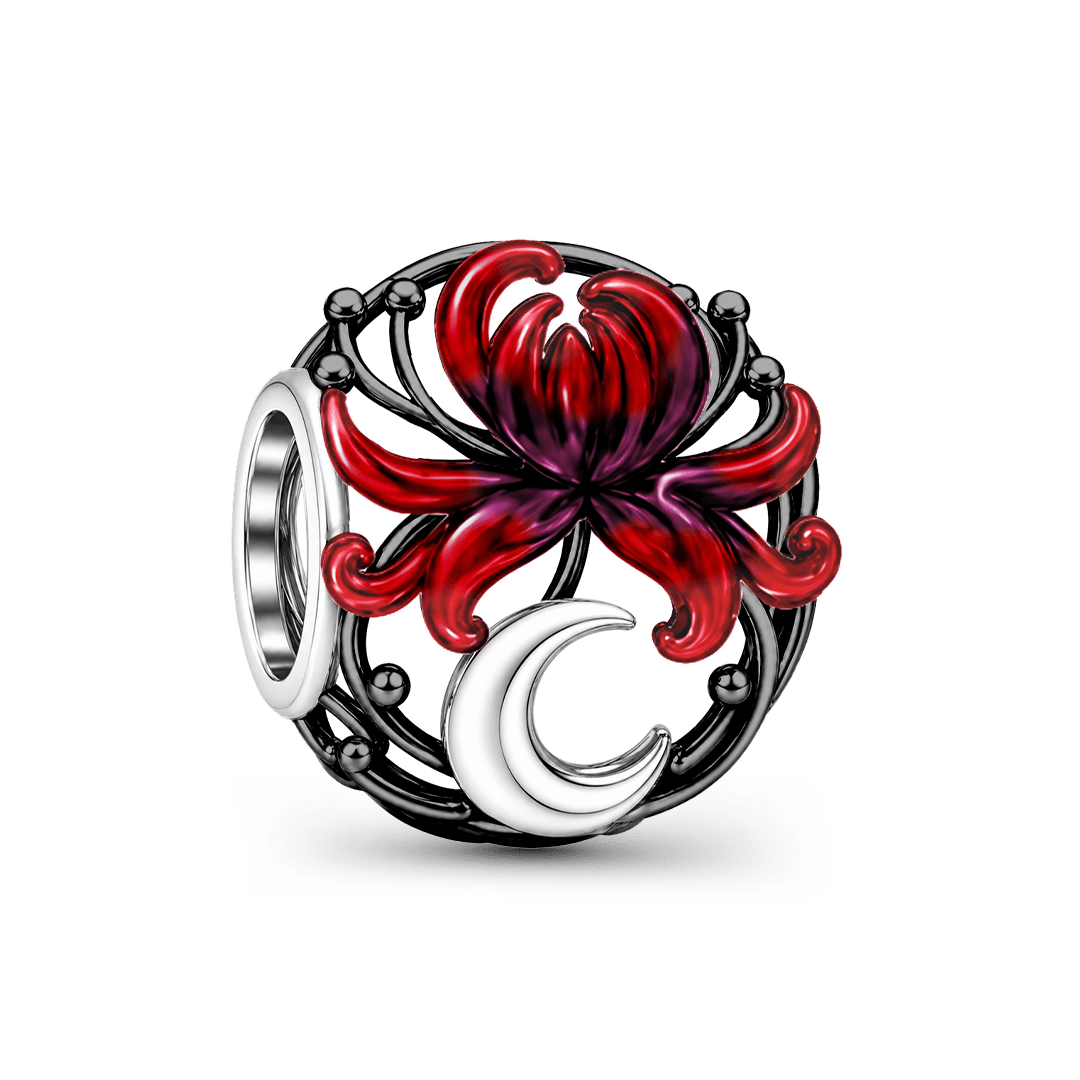 Gnoce Glow-in-the-dark Forbidden Red Spider Lily Bead Platinum-plated Silver Blend_6