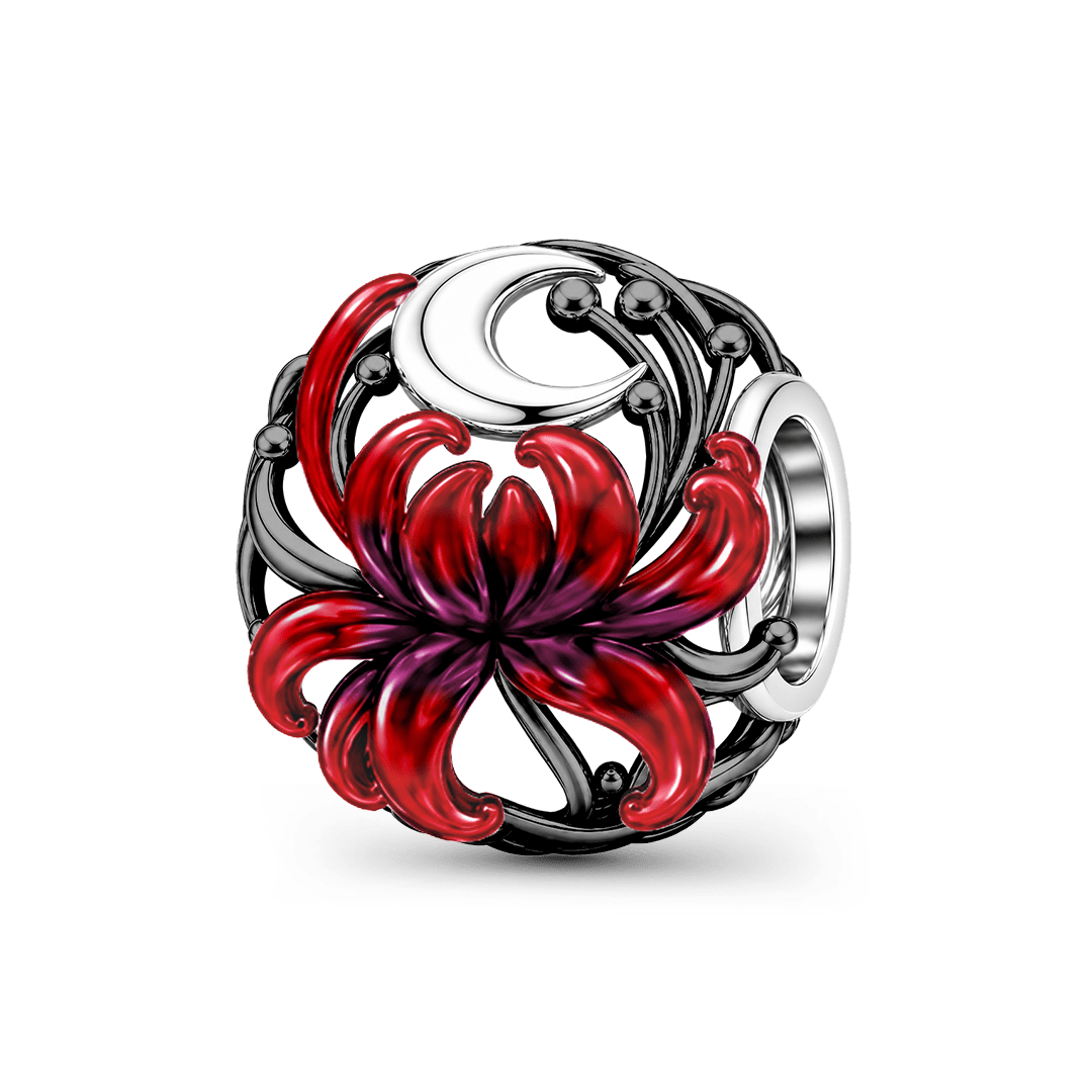 Gnoce Glow-in-the-dark Forbidden Red Spider Lily Bead Platinum-plated Silver Blend_2