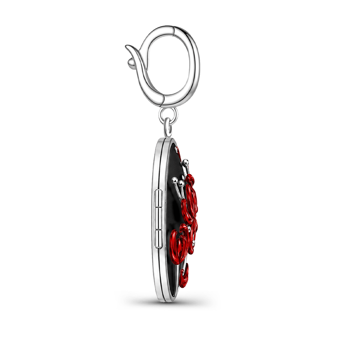 Gnoce Glow-in-the-dark Forbidden Red Spider Lily Personalised Clasp Dangle Charm Platinum-plated Silver Blend_7