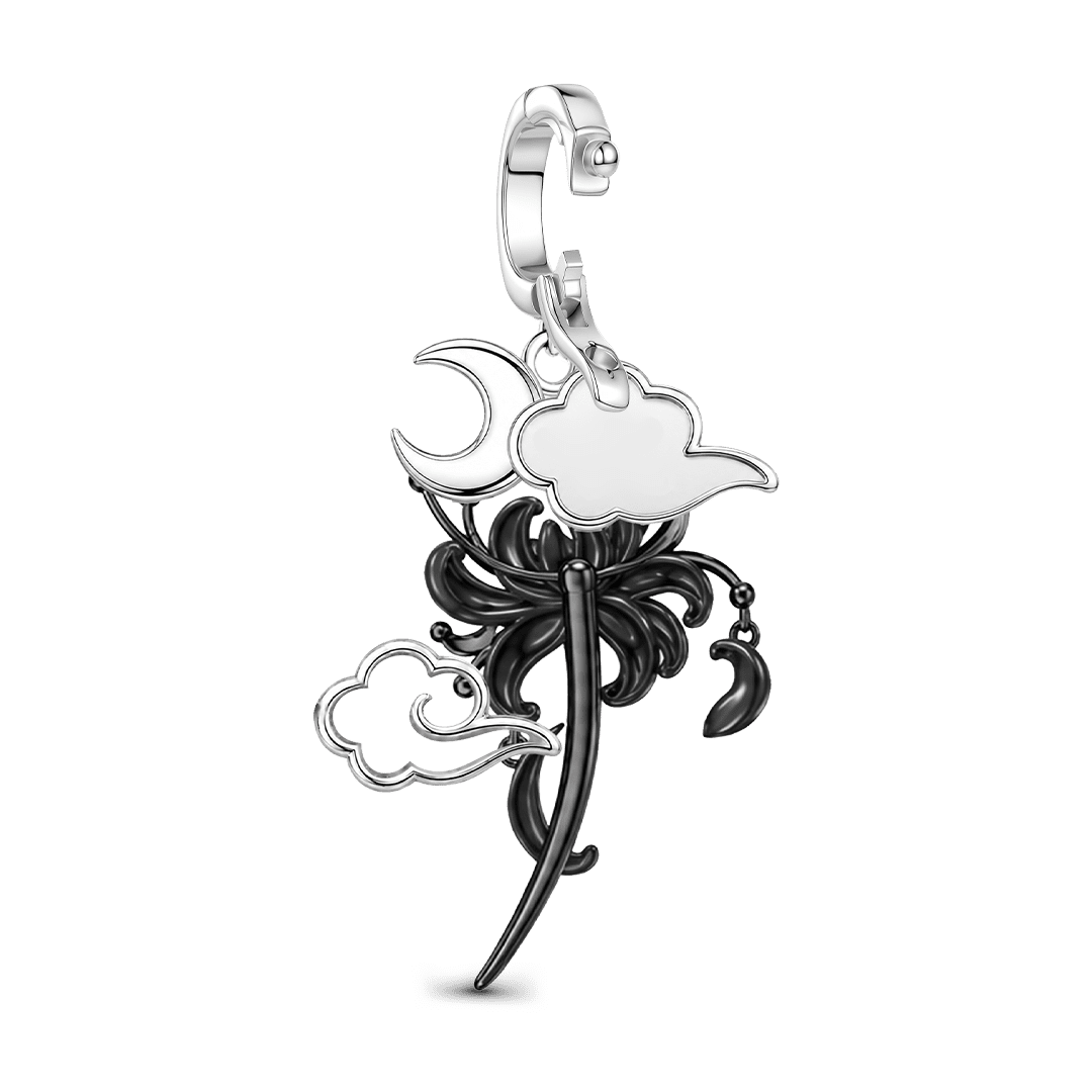 Gnoce Glow-in-the-dark Forbidden Red Spider Lily Dangle Charm Platinum-plated Silver Blend_7