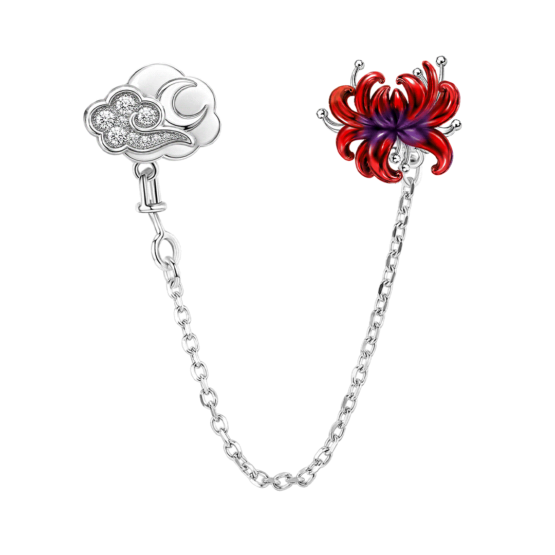 Gnoce Glow-in-the-dark Forbidden Red Spider Lily Safety Chain Platinum-plated Silver Blend_1