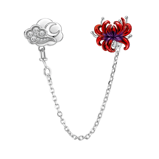 Gnoce Glow-in-the-dark Forbidden Red Spider Lily Safety Chain Platinum-plated Silver Blend_1
