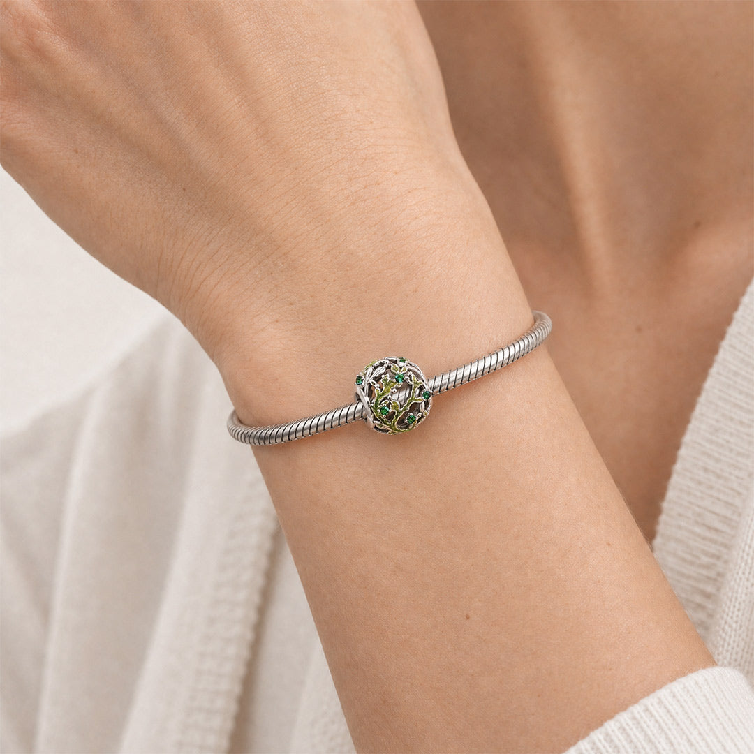 Gnoce The Unseen Moss Bead Platinum-plated Silver Blend_2