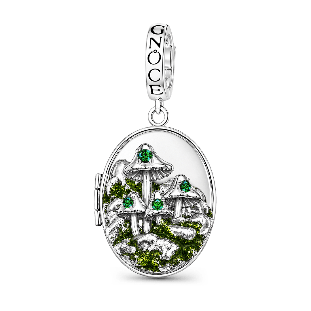 Gnoce The Unseen Moss Personalised Locket Clasp Dangle Charm Platinum-plated Silver Blend_6