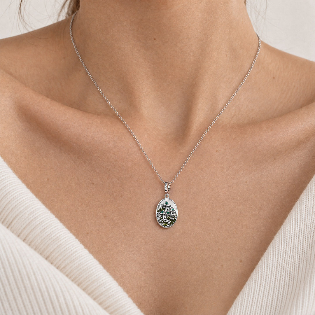 Gnoce The Unseen Moss Personalised Locket Clasp Dangle Charm Platinum-plated Silver Blend_5