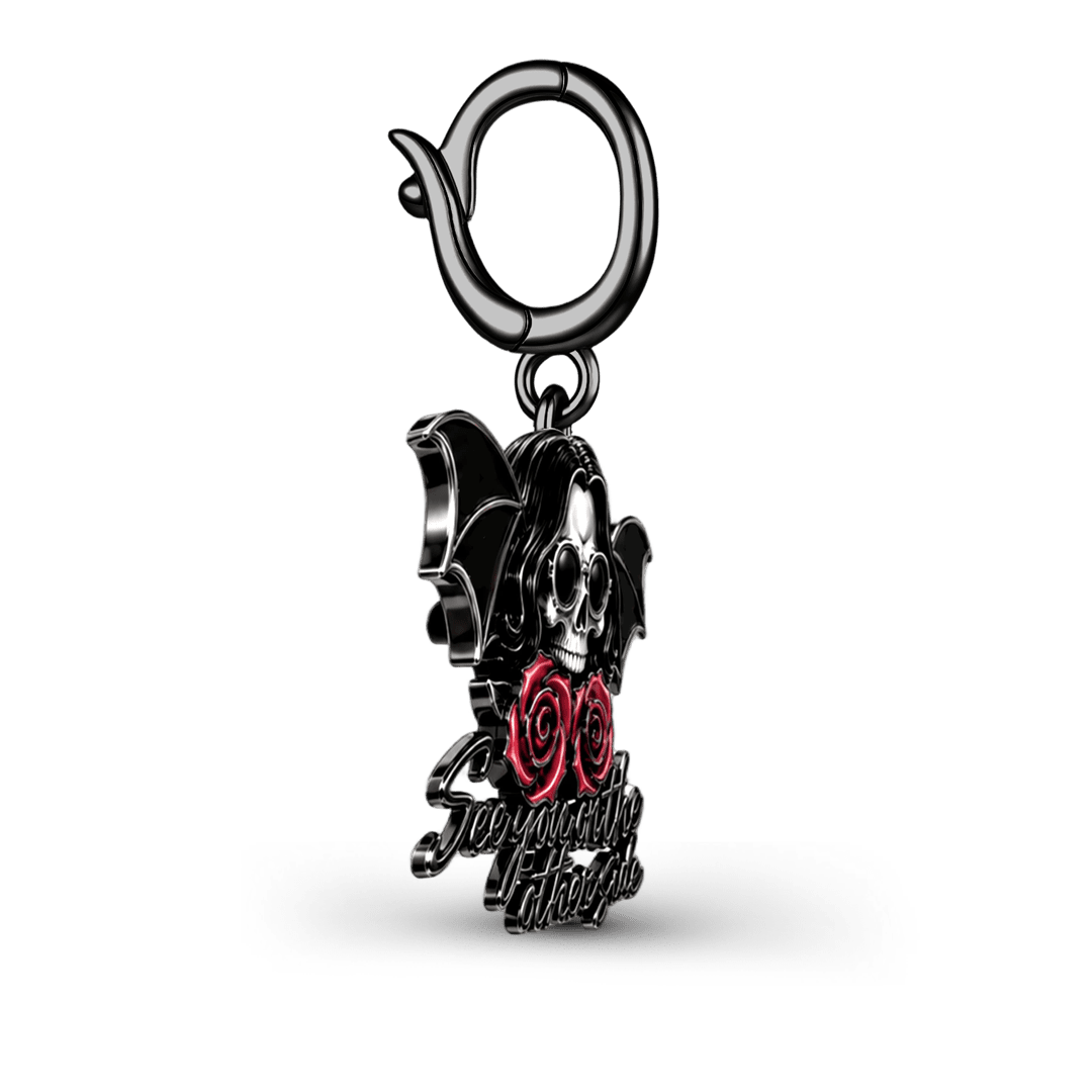Gnoce Punk Halloween Variant Skull Clasp Dangle Charm Black Gold-plated Silver Blend_5