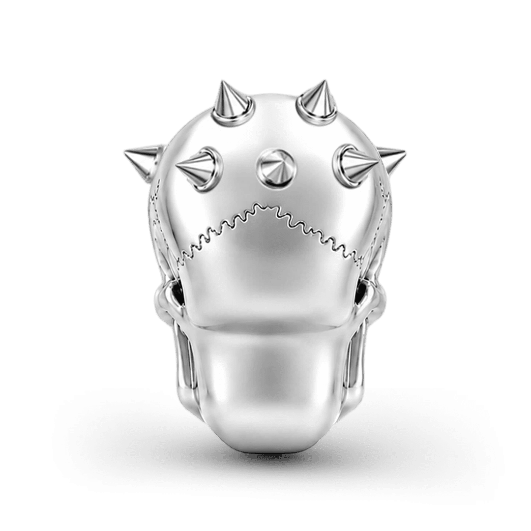 Gnoce Punk Series Spiky Star Eyed Spiked Skull Bead Glow-in-the-dark Halloween Platinum-plated Silver Blend_7