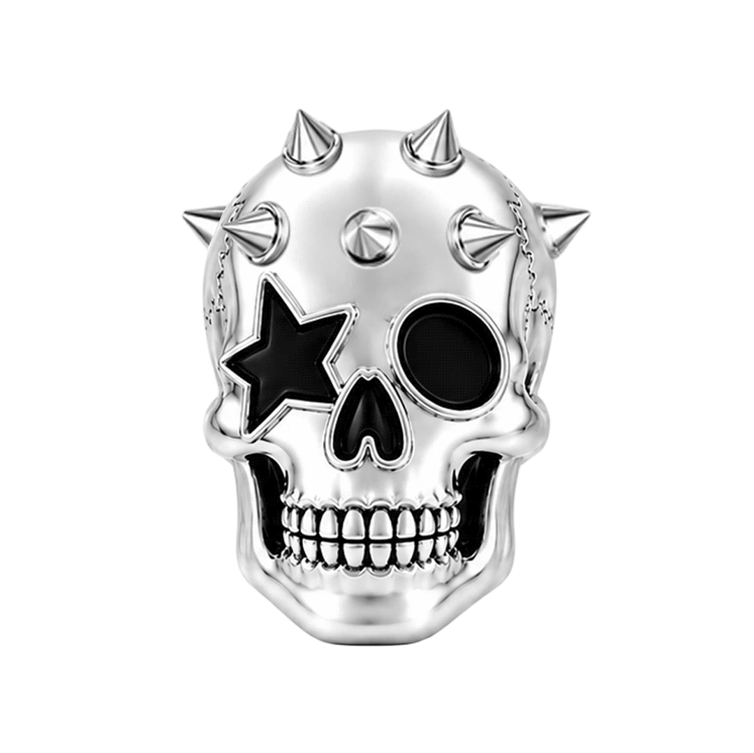 Gnoce Halloween Punk Kiss Band Catman Skull Bead Glow-in-the-dark Platinum-plated Silver Blend_1