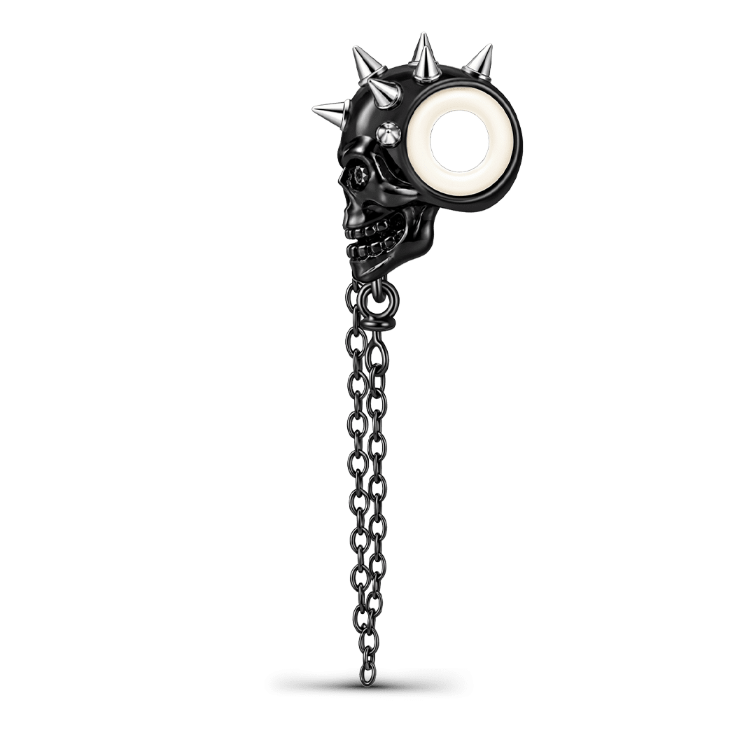 Gnoce Halloween Punk Series Spiked Skull Safety Chain Black Gold-plated Silver Blend_5
