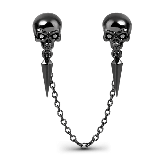 Gnoce Halloween Punk Series Black Skull Safety Chain Black Gold-plated Silver Blend_1