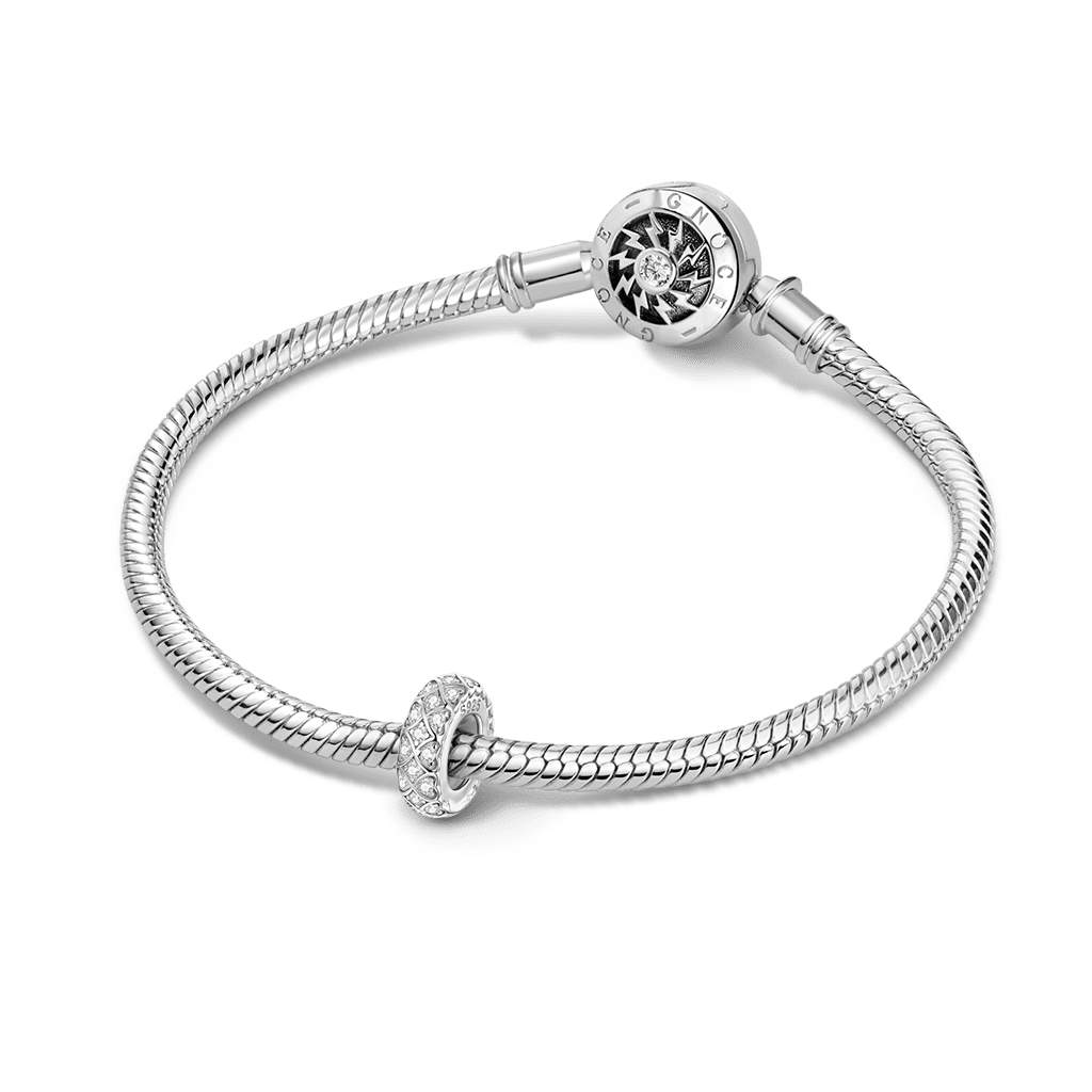 Gnoce 925 Silver Heart Lattice Spacer Bead Charm_2