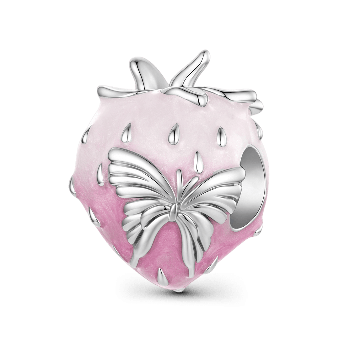 Gnoce Gradient Pink Strawberry Butterfly Charm_1