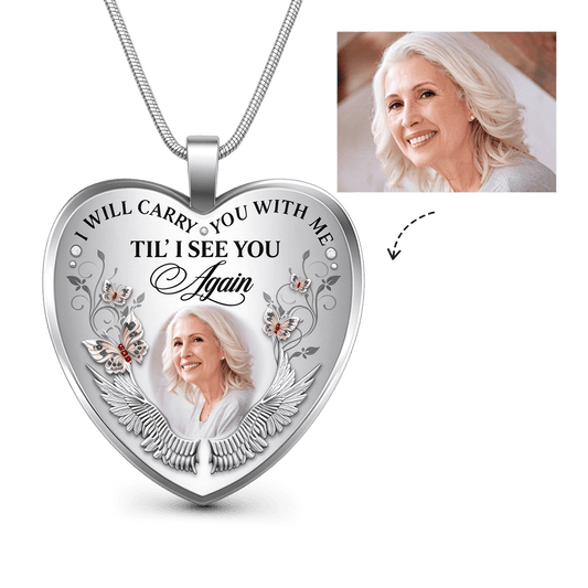 Personalized Photo Heart Pendant Necklace Copper with Platinum Plated Silver_1