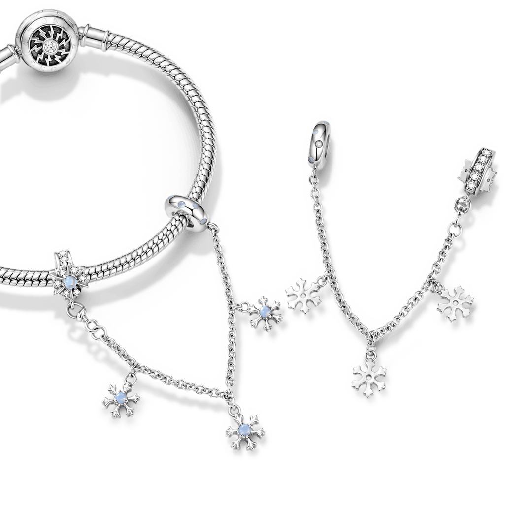 Gnoce Snowflake Pattern Safety Chain Charm_5